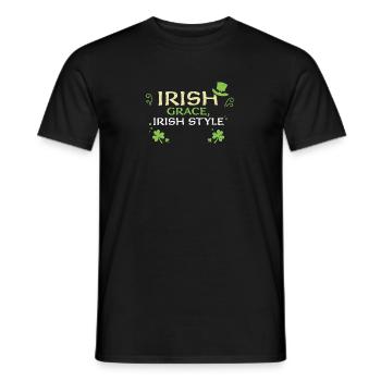 Irish grace, Irish style - Men's T-Shirt - black - Front - AI Model Male 178 light (178cm)