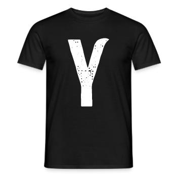 Y Letter - Men's T-Shirt - black - Front - AI Model Male 178 light (178cm)