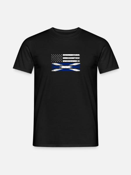 Scottish American Flag - United States Scotland Shirt - Men's T-Shirt - black