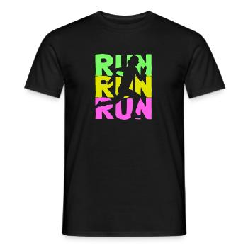 RUN woman silhouette - Men's T-Shirt - black - Front - AI Model Male 178 light (178cm)
