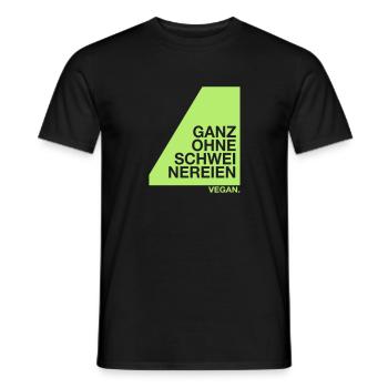 Vegan -Ganz Ohne Schweinereien - T-shirt homme - noir - Devant - AI Model Male 178 light (178cm)