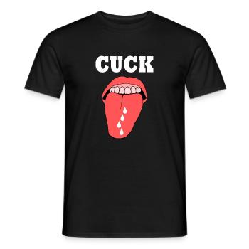 cuckold cuck zunge - Männer T-Shirt - Schwarz - Vorne - AI Model Male 178 light (178cm)