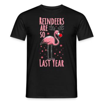 Flamant rose Noël amusant dicton - T-shirt homme - noir - Devant - AI Model Male 178 light (178cm)