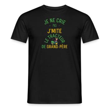 J'imite le Tracteur de Grand Père - T-shirt homme - noir - Devant - AI Model Male 178 light (178cm)