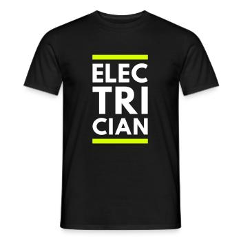 Électricien (deux lignes) - T-shirt homme - noir - Devant - AI Model Male 178 light (178cm)