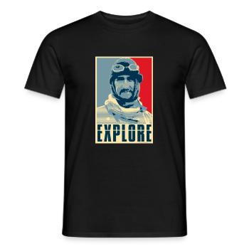 Explore - Men's T-Shirt - black - Front - AI Model Male 178 light (178cm)