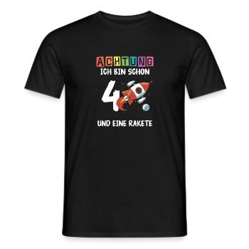 Geschenk 4 Jahre Geburtstagskind - Männer T-Shirt - Schwarz - Vorne - AI Model Male 178 light (178cm)