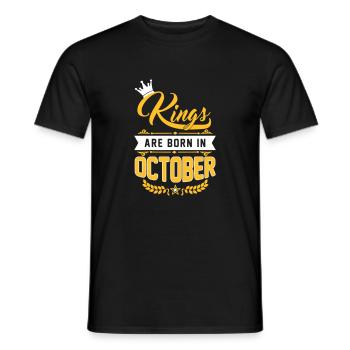 Kings are born in October - Männer T-Shirt - Schwarz - Vorne - AI Model Male 178 light (178cm)