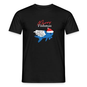 Joyeux Fishmas - T-shirt homme - noir - Devant - AI Model Male 178 light (178cm)