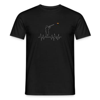 Skeet Shooting Heartbeat - Hobbys - Männer T-Shirt - Schwarz - Vorne - AI Model Male 178 light (178cm)