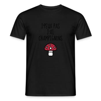 Mushroom / Champignon / Pilz / Picking - Men's T-Shirt - black - Front - AI Model Male 178 light (178cm)