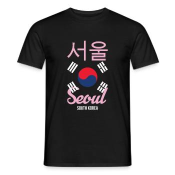 Seoul Korea Südkorea Koreanisch Stadt K-Pop Spruch - Männer T-Shirt - Schwarz - Vorne - AI Model Male 178 light (178cm)