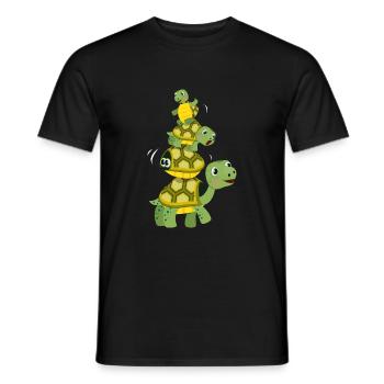 Cute colorful turtle sea creatures - Men's T-Shirt - black - Front - AI Model Male 178 light (178cm)