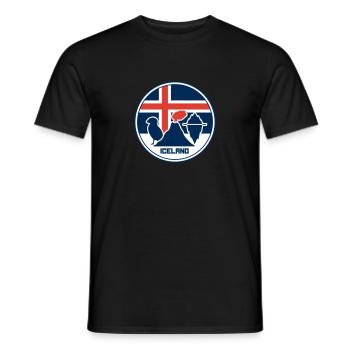 Islande - Île - Ísland - T-shirt homme - noir - Devant - AI Model Male 178 light (178cm)