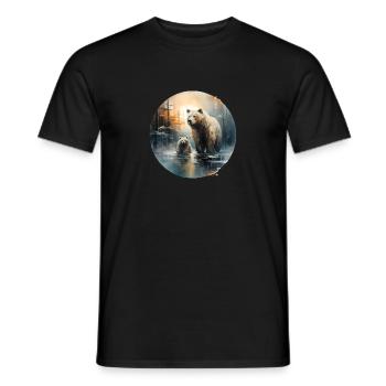 Famille des grizzlis - T-shirt homme - noir - Devant - AI Model Male 178 light (178cm)