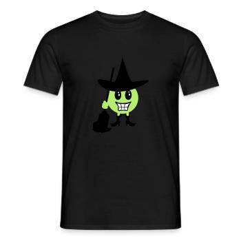 Émoticône sorcière / Witch Halloween Emoji (b, 3c) - T-shirt homme - noir - Devant - AI Model Male 178 light (178cm)