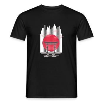Torii (Streifen) 02 - Männer T-Shirt - Schwarz - Vorne - AI Model Male 178 light (178cm)