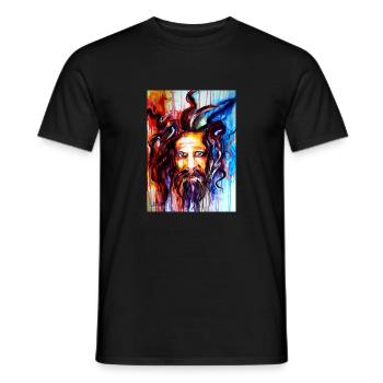 Man Face Dreads - Männer T-Shirt - Schwarz - Vorne - AI Model Male 178 light (178cm)