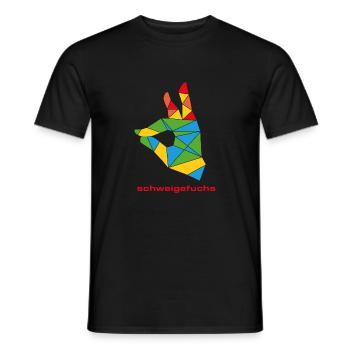 Schweigefuchs im schicken bunten Retro Design - Männer T-Shirt - Schwarz - Vorne - AI Model Male 178 light (178cm)