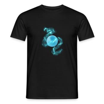 Gaming symbol blue orb - Men's T-Shirt - black - Front - AI Model Male 178 light (178cm)