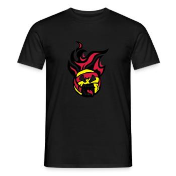 volleyball waterpolo cartoon face flame - Men's T-Shirt - black - Front - AI Model Male 178 light (178cm)