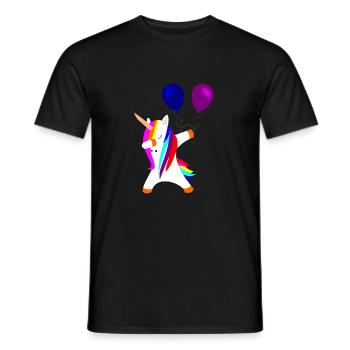 tamponner des licornes licorne avec des ballons - T-shirt homme - noir - Devant - AI Model Male 178 light (178cm)