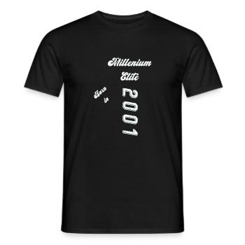 2001 - Männer T-Shirt - Schwarz - Vorne - AI Model Male 178 light (178cm)