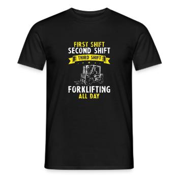 Magasiniers et magasiniers pour chariots élévateurs - T-shirt homme - noir - Devant - AI Model Male 178 light (178cm)