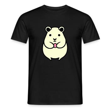Hamster Cute Animal Rodent Animals Pet Vector 2 - Men's T-Shirt - black - Front - AI Model Male 178 light (178cm)