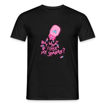 what if i lose my sparkle saying mental health - Men's T-Shirt - black - Front - AI Model Male 178 light (178cm)
