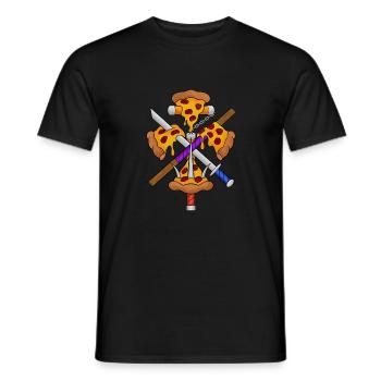 Pizza Time - Men's T-Shirt - black - Front - AI Model Male 178 light (178cm)