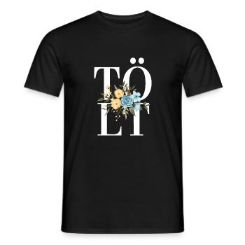 Tölt Flower Design - Männer T-Shirt - Schwarz - Vorne - AI Model Male 178 light (178cm)