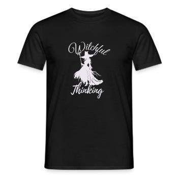 Halloween Witch, Witchful Thinking - Männer T-Shirt - Schwarz - Vorne - AI Model Male 178 light (178cm)