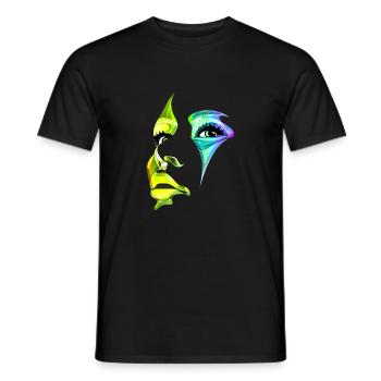 Schöne weibliche Malkunst Gesicht bunte Frau - Männer T-Shirt - Schwarz - Vorne - AI Model Male 178 light (178cm)