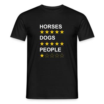 Horses Dogs People white - Men's T-Shirt - black - Front - AI Model Male 178 light (178cm)