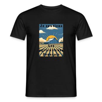 Support for Farmers #2 - Men's T-Shirt - black - Front - AI Model Male 178 light (178cm)