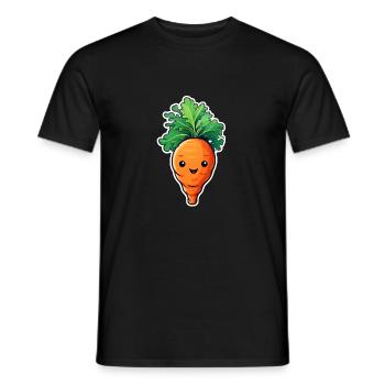 Möhre Karotte Kawai - Männer T-Shirt - Schwarz - Vorne - AI Model Male 178 light (178cm)