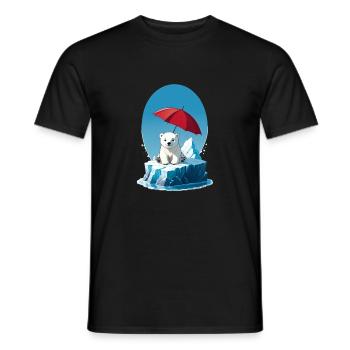 Polar Bear, Ice & Parasol - Men's T-Shirt - black - Front - AI Model Male 178 light (178cm)