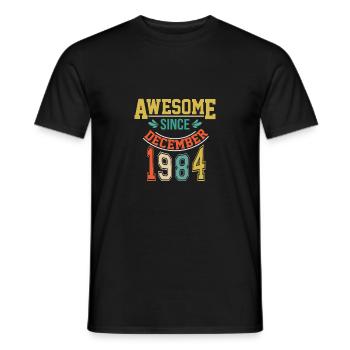 December 1984 Birthday December 1984 Gift 19 - Men's T-Shirt - black - Front - AI Model Male 178 light (178cm)