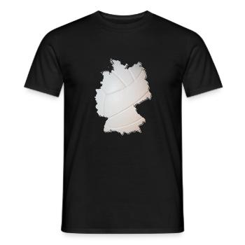 La carte de l’Allemagne encadre un vrai volley-ball - T-shirt homme - noir - Devant - AI Model Male 178 light (178cm)
