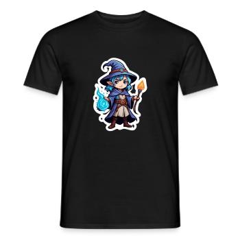 Chibli Mage - Männer T-Shirt - Schwarz - Vorne - AI Model Male 178 light (178cm)