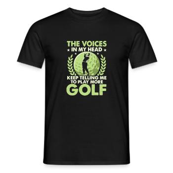 The Voices In My Head Keep Telling Me Golfer Golf - Men's T-Shirt - black - Front - AI Model Male 178 light (178cm)