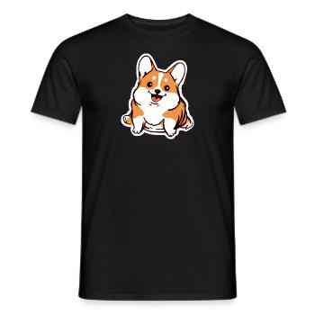Corgi Puppy Dog Lover Puppy - T-shirt homme - noir - Devant - AI Model Male 178 light (178cm)