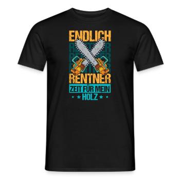 Endlich Rentner Zeit für mein Holz - Männer T-Shirt - Schwarz - Vorne - AI Model Male 178 light (178cm)
