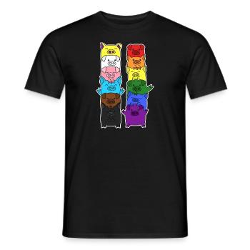 Pride Progress Flagge Schwein Gleichberechtigung - Männer T-Shirt - Schwarz - Vorne - AI Model Male 178 light (178cm)