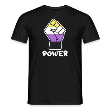 Power Nonbinary Pride Fist Design for Equality - Men's T-Shirt - black - Front - AI Model Male 178 light (178cm)