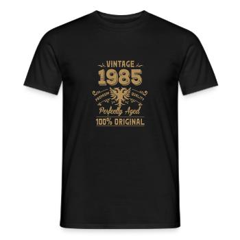Vintage 1985 Premium Kvalitet Orginal - Mænd T-shirt - sort - Foran - AI Model Male 178 light (178cm)