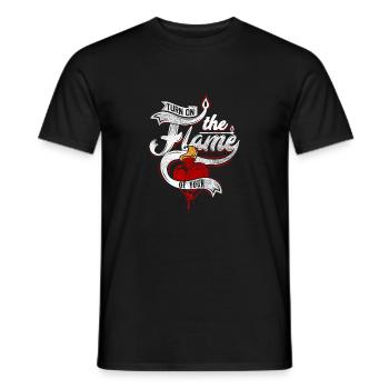 Flamme - Männer T-Shirt - Schwarz - Vorne - AI Model Male 178 light (178cm)
