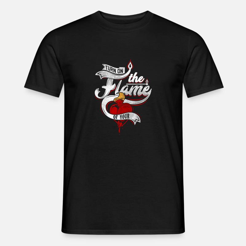 Flamme - Männer T-Shirt - Schwarz
