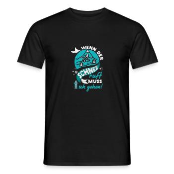 Skifahren Skiurlaub Shirt - Wenn der Schnee ruft! - Männer T-Shirt - Schwarz - Vorne - AI Model Male 178 light (178cm)